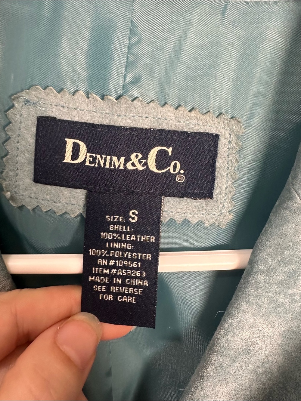 Denim&Co Light Blue Suede Fringe Jacket - Picture 3 of 7